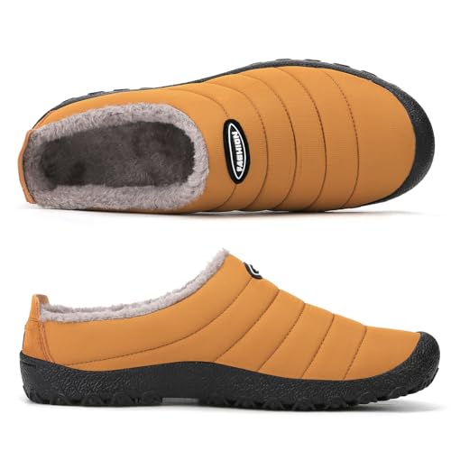 Rojeam Mens Womens Winter Warm Slippers Fur Lined House Shoes Non-Slip for Indoor Outdoor2