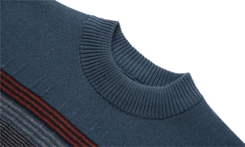 O-Neck Striped Sweater Men Autumn Winter Knitwear Thick Pullover Jersey2