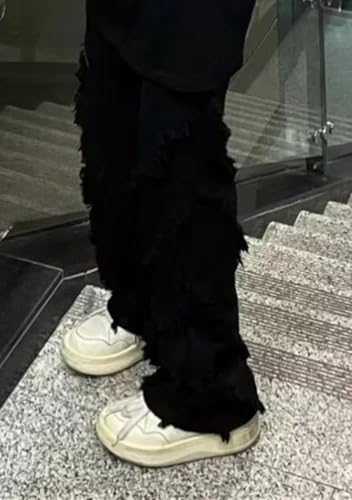 Men Denim Jeans Straight Leg Slim Fit Vintage Street Hip Hop Casual Stylish Long Pants Street Outfit4