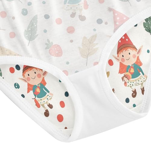 ZZKKO Cute Elves and Polka Dot Girls Underwear Toddler Panties for Girls Comfort Brief Size 8Y4
