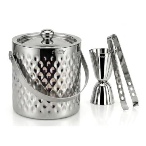 Image of FINALITY Stainless Steel Double Walled Insulated Ice Bucket (SILVER POLISH KATLI)