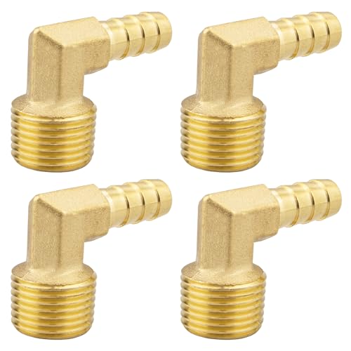 (4-PCS) 90 Degree Brass Pipe Fitting,5/16