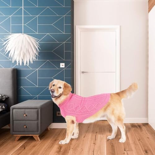 Image of BINGPET Dog Sweater for Medium Dogs, Turtleneck Knitted Clothes