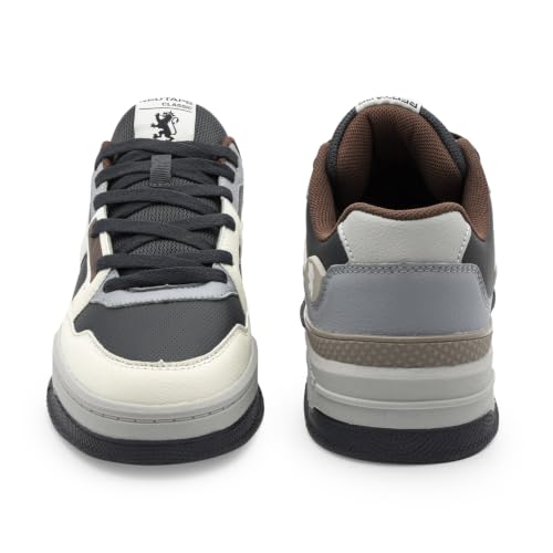 Image of Red Tape Men's Sneakers White Brown Pu Round Lace-Up All-Day Comfort