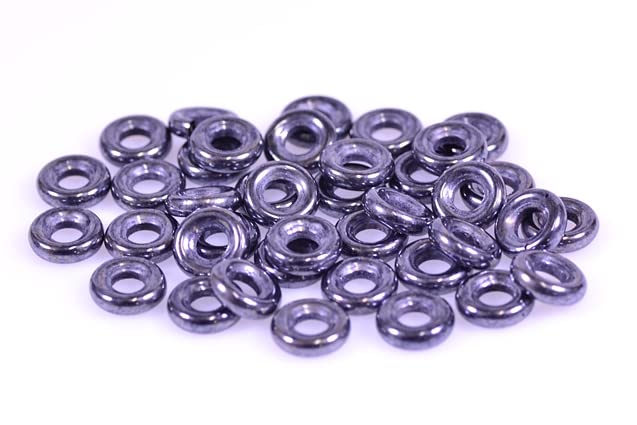 150pcs Demi Round O-Bead Circular Spacer Beads 9 mm, Black Hematite (23980-14400), Bohemia Crystal Glass, Czechia 11144003