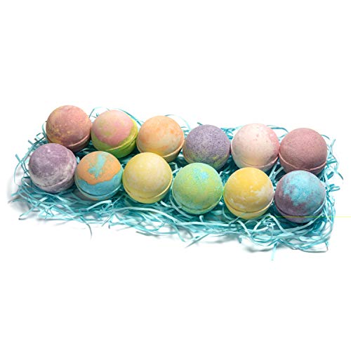 Flower Bath Bombs Gift Set - 12 Large Natural Bathbombs For Women With Scented Essential Oils And Moisturizing Shea Butter + Organic Coconut Oil For Fizzy Bubbles #TOP6