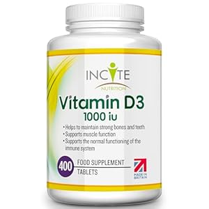 Vitamin D 1000iu – 400 Premium Vitamin D3 Easy-Swallow Micro Tablets – One a Day High Strength Cholecalciferol VIT D3 – Vegetarian Supplement – Made in The UK by Incite Nutrition