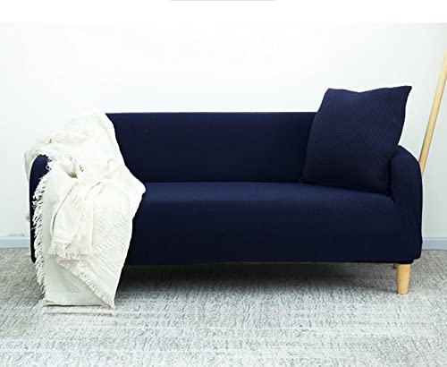 Housse de canapé jacquard extensible bleu 1 place antidérapante - 2