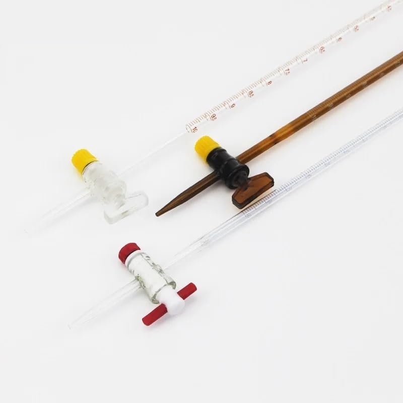 25-ml-Glasbürette der Klasse A for Säuren und Laugen – Ausrüstung for die Laborchemie(25mL PTFE Brown)