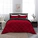 Basic Beyond Queen Comforter Set, Red and Black Comforter Set Queen Size, Reversible Bed Comforter Queen Bed Set for All Seasons, 1 Comforter (88