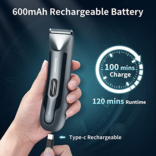 Body Trimmer for Men, KENSEN Body Hair Trimmer Men for Pubic Hair, IPX7