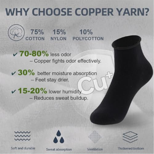 Kodal Copper Dress Socks Ankle-No Binding Comfort for Work Odor Control Moisture-Wicking Casual & Everyday Wear2