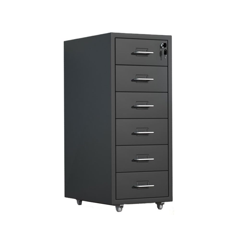Aioneer Stylish Blue Multifunctional Office File Cabinet - Lockable Large Capacity Steel Drawer - Cold Rolled Steel Storage For Documents & Files-Black