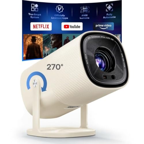 BoldEver 500ANSI Mini Smart Projector with Officially-Licensed Apps