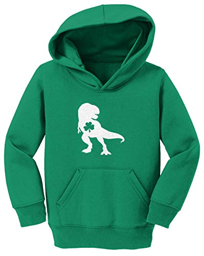 T Rex Shamrock - Dinosaur Clover Toddler/Youth Fleece Hoodie2