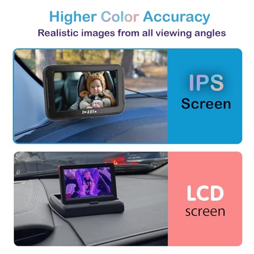 Image of Leo&Ella Camio Wired Car Baby Camera & Monitor, Rear Facing Carseat in Backseat with night vision for infants, Safe Driving View with Night Vision, Easy Install, Universal Vehicle Fit