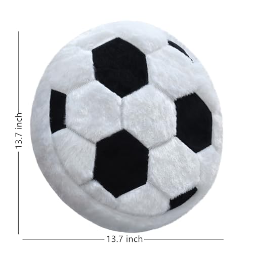 CHORONMO Soccer Pillow - Fluffy Plush Throw Pillow, Soft Stuffed Round Cushion, Decorative Sports Toy Gift for Kids, Boys, Girls, Child, Baby Room Decor by CHORONMO - Image 2