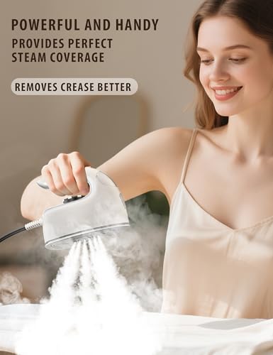 Image of Sundu Mini Travel Steam Iron, 1000W Portable Small Iron with Non-Stick Plate, 300 Steam Holes, 90ml Tank, Safety Base & Digital Temp Control for Quilting Sewing-Silver