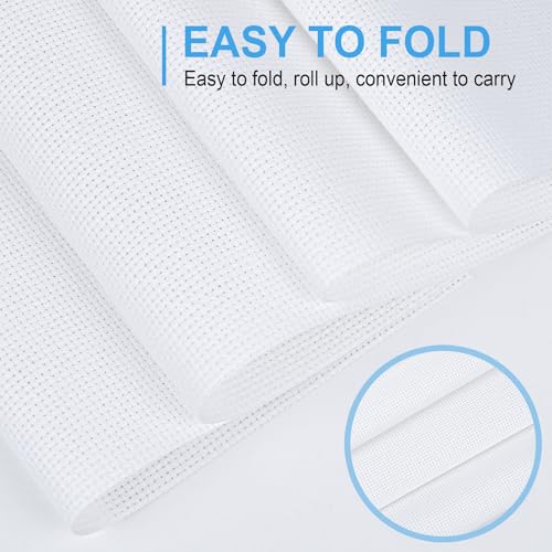 Image of MYFAMIREA 16PCS Cross Stitch Fabric, 4 Sizes White Aida Cloth 14 Count Craft Embroidery Cloth Classic Reserve Cross Stitch for Home DIY Handmade Needlework Embroidery Decoration, 5.9 to 11.8 inch