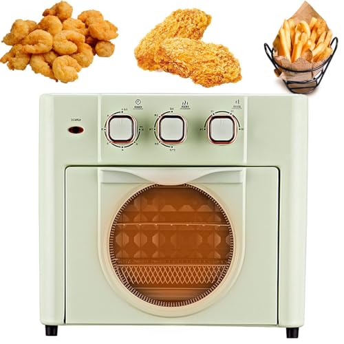 Horno Tostador Eléctrico de Gran Capacidad de 18 l, Horno Eléctrico Multifunción, con 3 Perillas Mecánicas, Control de Temperatura y Temporizador, Circulación de Aire Caliente de 360° p