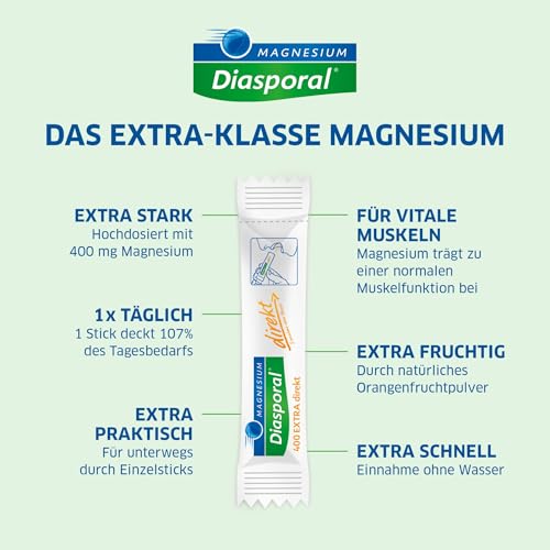 Magnesium Diasporal 400 EXTRA direkt Magnesium Sticks 50 Stück