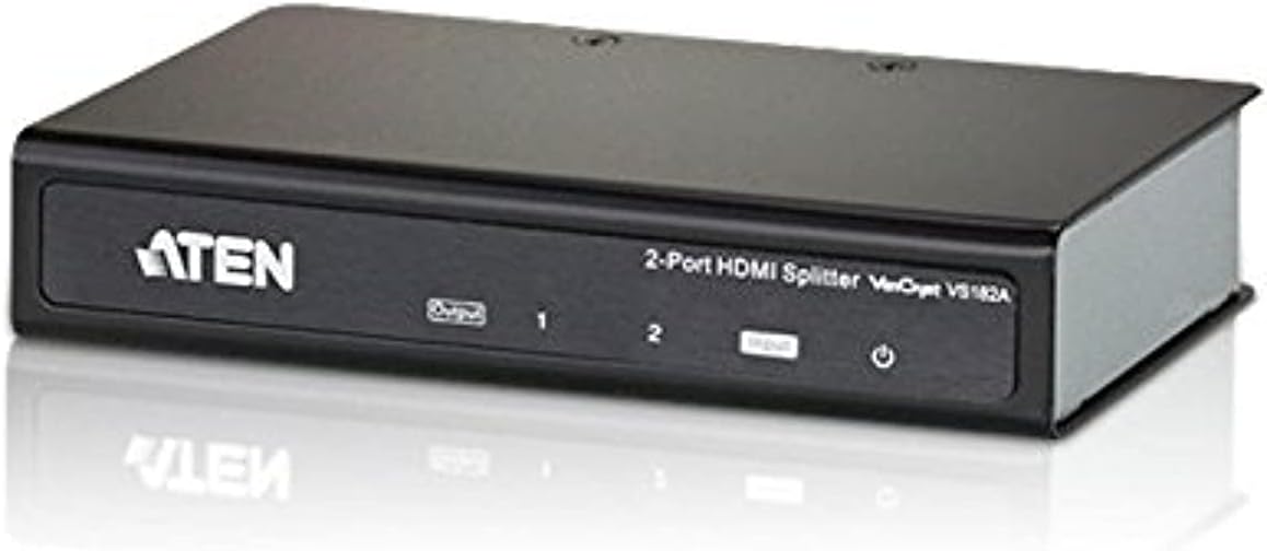 2-Port 4K HDMI Splitter VS182A |Connects one HDMI source to two HDMI displays | HDMI (3D, Deep Color, 4kx2k); HDCP 1.4 Compliant| up to 340MHz | up to 15 m (24 AWG) | ATEN #1 KVM Market Leader | UK