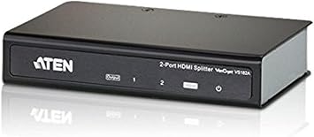 ATEN VS182A HDMI Splitter 2 Out 2-Port 4K 1 in Connect PC Camera DVD Media Player in Up to 2 HDMI Displays Projector Monitor TV Out - Up to 4096 x 2160/3840 x 2160 60Hz - Metal