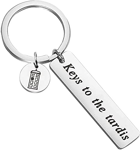 AKTAP Doctor Movie Keychain Keys To The Keychain Police Box Charm Jewelry Police Box Gift Movie Quote Gift