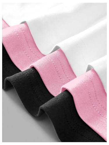 OYOANGLE Girl's Long Sleeve T Shirt 3 Pack Crew Neck Basic Fitted Tee Shirts Solid Fall Layering Tops3