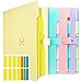 Placstic Expanding File Folders Accordion Document Organizer,5-Pocket,A4 Letter Size,Snap Closure,School and Office Use,3-Pack