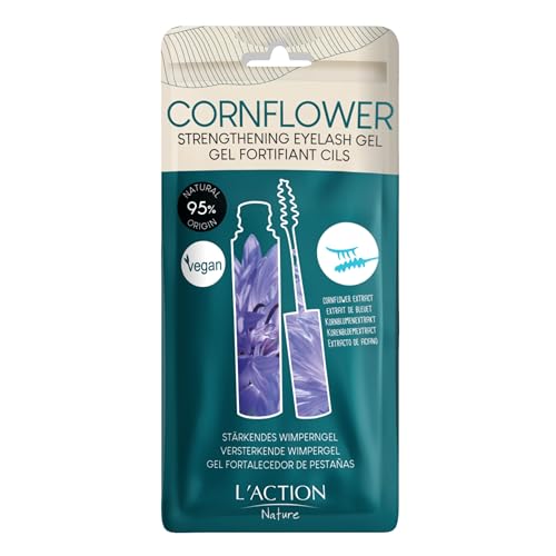 L'Action Paris Gel Fortalecedor para Pestañas, Máscara Transparente con Agua Natural de Aciano, Máscara Fortalecedora que Alarga y Espesa las Pestañas, Adecuada para Pestañas Frágiles y Dañadas 10ml
