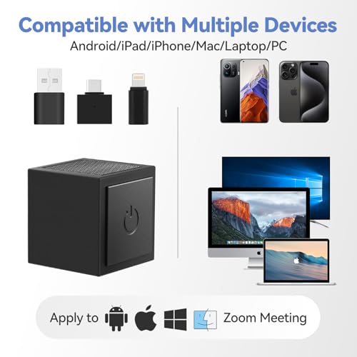Image of Yungrain Wireless Lavalier Microphone, Ultra-Compact Design Wireless Mini Mic for iPhone /Pro /iPad /Android /PC /Windows /MAC, Bluetooth Microphone, Clip on Mic for Tiktok, YouTube, Video Recording, Zoom