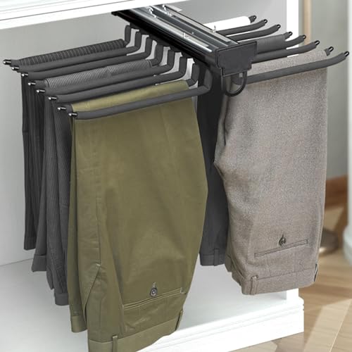 Porte-pantalons coulissant extractible télescopique pour garde-robe - 6