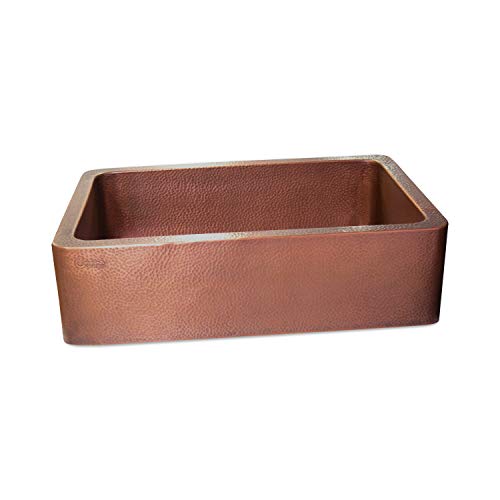 Coppersmith Creations 33-inch Farmhouse Front Apron Copper Kitchen Sink Single Bowl Hand Hammered