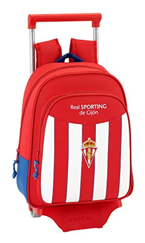 Preisvergleich Produktbild Schulrucksack Real Sporting De Gijon - Offiziell - mit Trolley Safta
