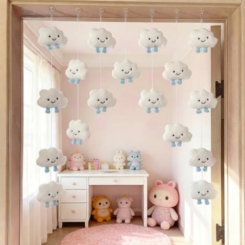 Image of HASTHIP Plush Star Bow Door Curtain Hanging Room Decoration