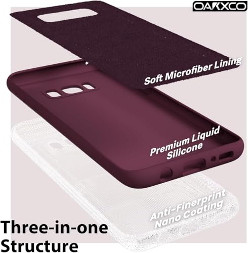 Image of LOXXO Liquid Silicone Soft Back Cover Case Designed for Samsung Galaxy S8 - (Wine