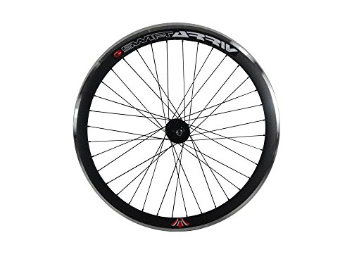 WooHooBikes Deep V 43mm Ruota anteriore per Fixie, Fixed Gear, Track, Single Speed Bike (nero)