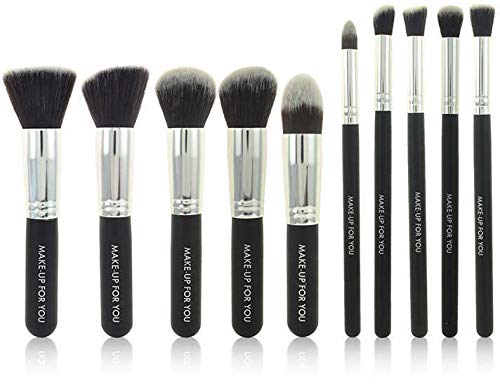 Make Up For You Professional Synthetic Kabuki Makeup Brushes 10pcs - Multi Color