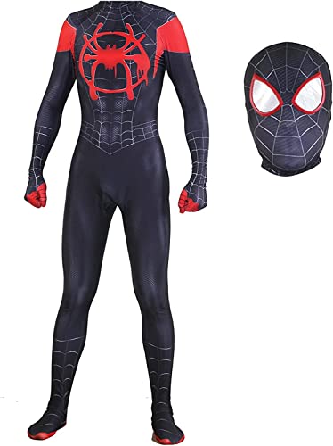 PAPAETHY Halloween Costume Superhero Cosplay Bodysuit Spandex Jumpsuit Spider Bodysuit Mask 3D Style Cosplay Suit For Adult (M)