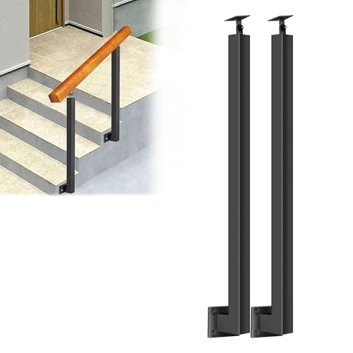 Balustres d'escalier en métal noir avec support pour marches inclinées