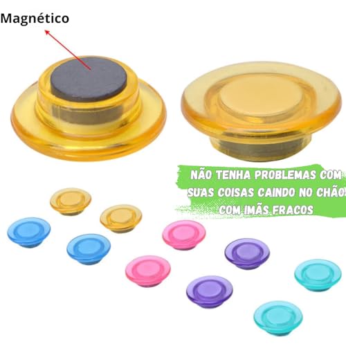 Kit 20 Imãs Coloridos Prendedores Magnéticos Redondo Para Mural Geladeira Fotos Para Pendurar Avisos