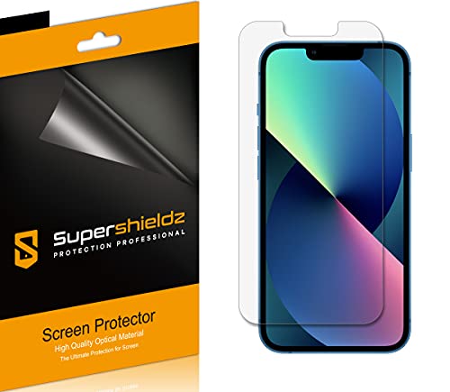 (6 Pack) Supershieldz Designed for Apple iPhone 13 and iPhone 13 Pro (6.1 inch) Screen Protector, High Definition Clear Shield (PET)