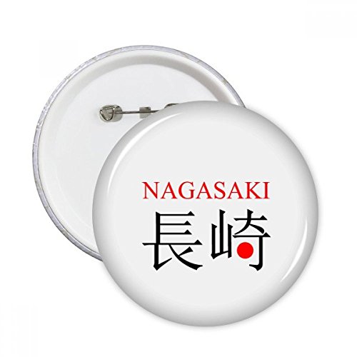 Pins Nagasaki soleil rouge bouton rond pour décoration de veste de voyage et sac à dos créatif