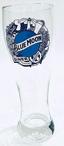 Canero Blue Moon New Jersey Landmarks - The Garden State | Tall Pilsner Beer Glass | Pair (2) 23oz Glasses