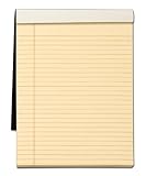 TOPS Docket Gold Writing Tablet with Privacy Cover, 8-1/2 x 11-3/4 Inches, Perforated, Ivory, Legal/Wide Rule, 70 Sheets per Pad (99713)