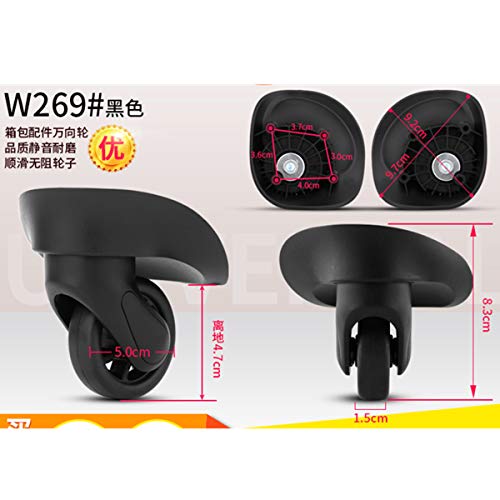 Luggage Wheel,Luggage Suitcase Wheels, Set of 2 Luggage Mute Wheel Suitcase Replacement Repair Wheels Parts Spinner (W269#)2