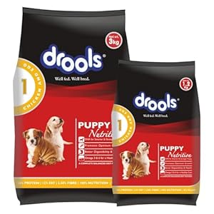 Drools Puppy Dry Dog Food Chicken and Egg, 3kg with Free 1.2kg, Total 4.2 kg Pack