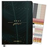 Bullet Journal Notizbuch Tagebuch A5 PRO ”LEAF” Lebenskompass® - Notizbuch A5 Gepunkted 5 mm, extra-dickes Papier 120 g/m² FSC® - Journal Buch & Dotted Notebook A5