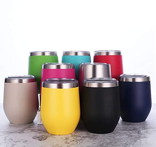 Gteller Edelstahl Stemless Weingläser, doppelwandiger vakuumisolierter Becher, mit Deckel, ideal für Wein, Kaffee, Getränke, Champagner… – Ansicht 6